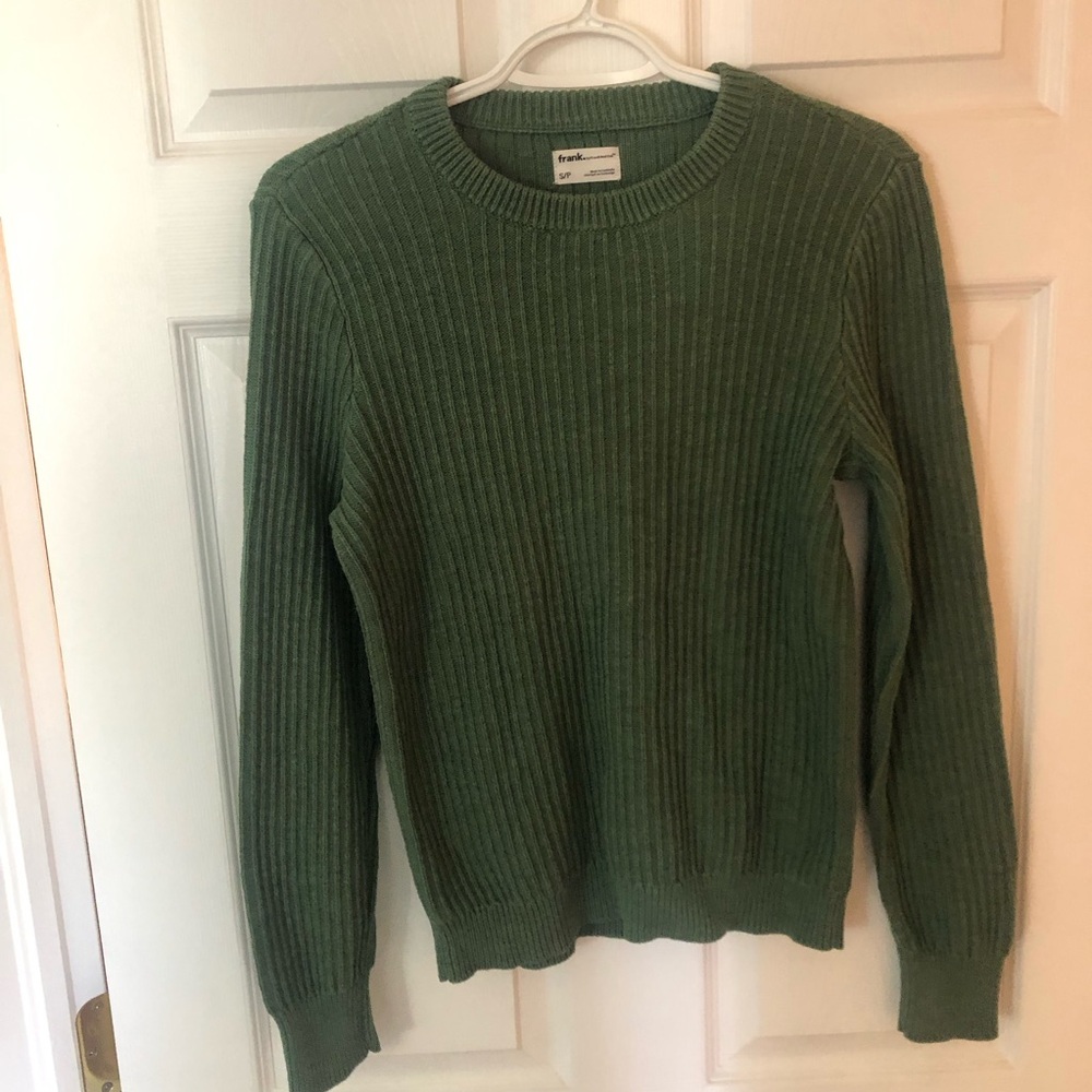 Frank & Oak Ribbed Crewneck Sweater in Olive Green Small